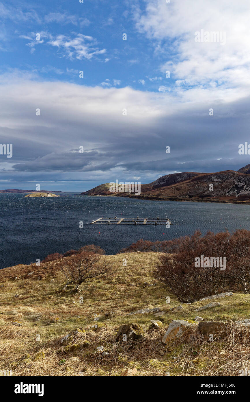 Loch Eriboll from mid-eastern shore with Ard Neackie in the distance Stock Photo