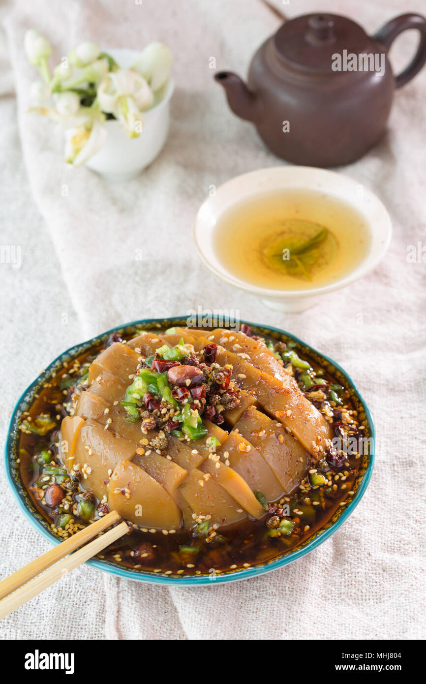 Buckwheat bean jelly, Sichuan salad Stock Photo Alamy