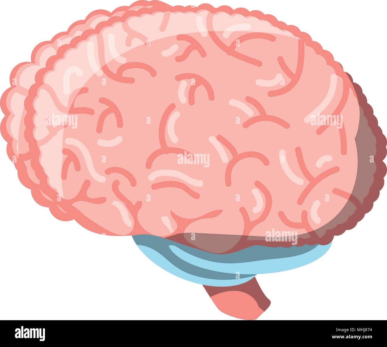 human brain icon over white background, colorful design. vector ...