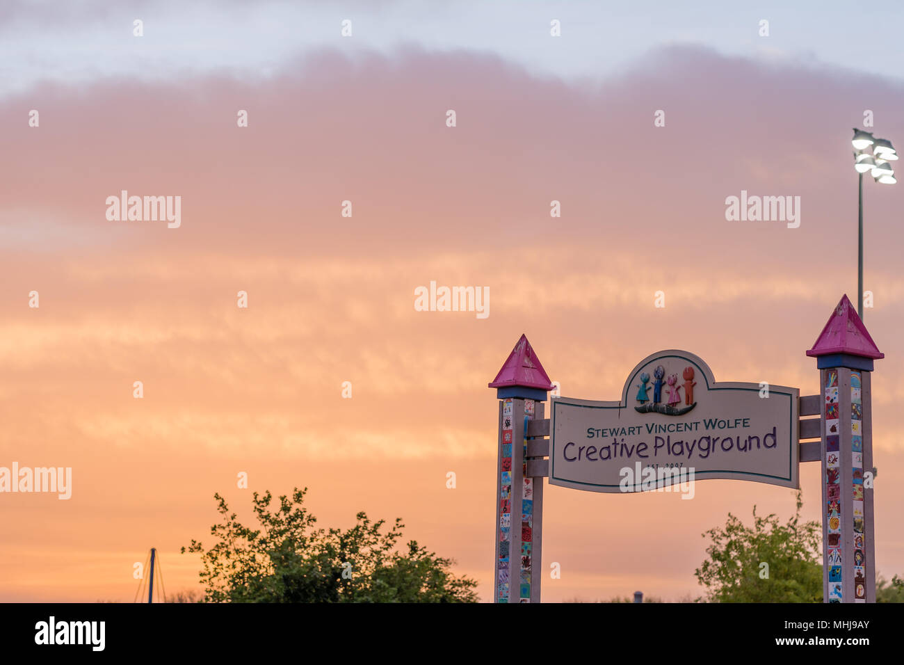 Stewart Vincent Wolfe Creative Playground in the outskirts of Yuma, AZ right by the Colorado river Stock Photo