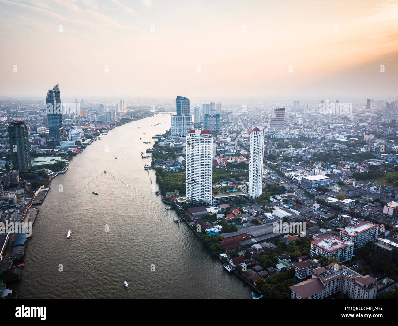 Bangkok capital city of Thailand, drone photograph. Stock Photo