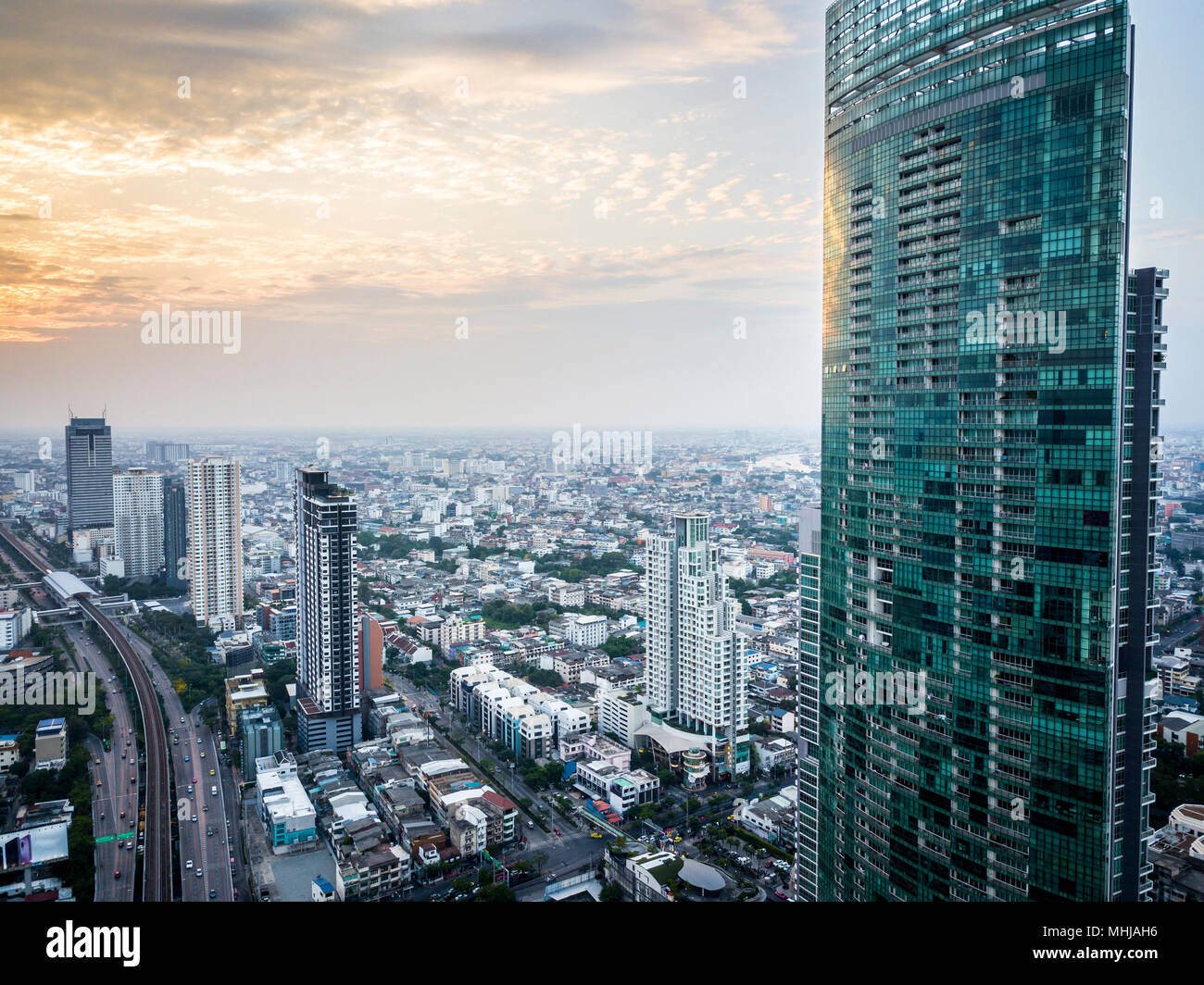 Bangkok capital city of Thailand, drone photograph. Stock Photo