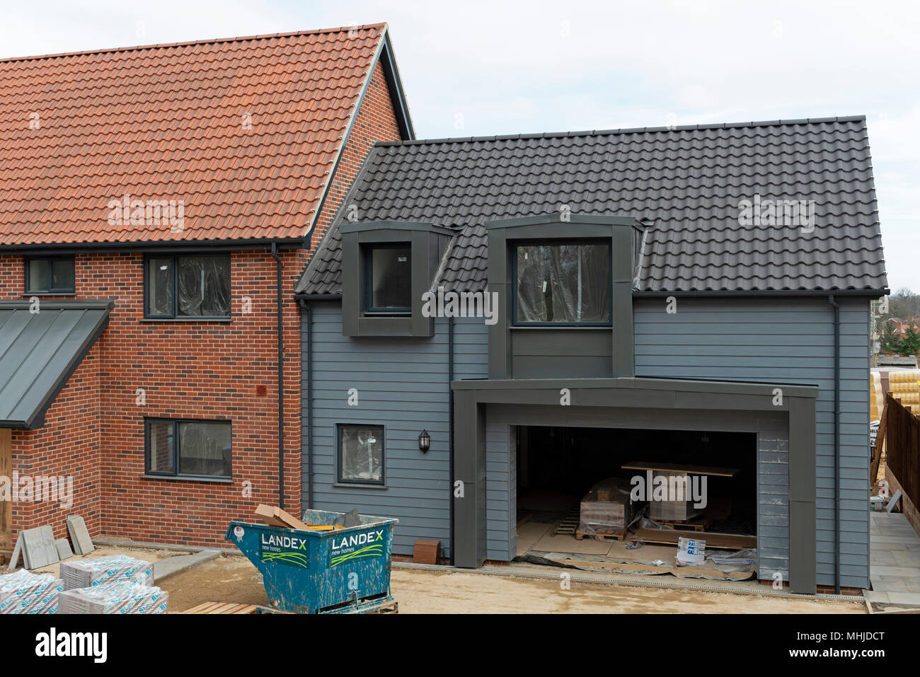 Newly built houses, Afford, Suffolk. UK. Stock Photo