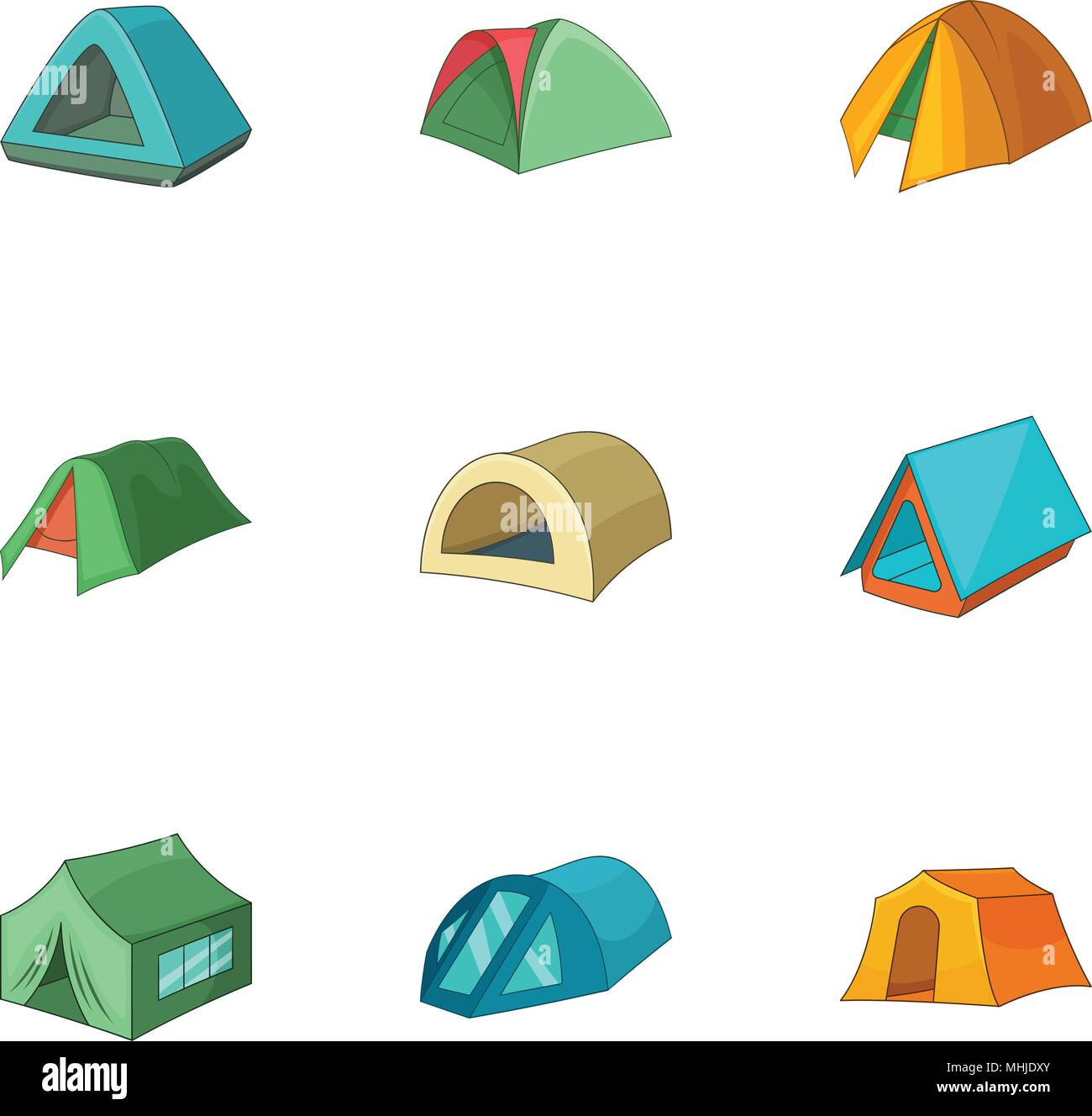 Tent icons set, cartoon style Stock Vector Image & Art - Alamy