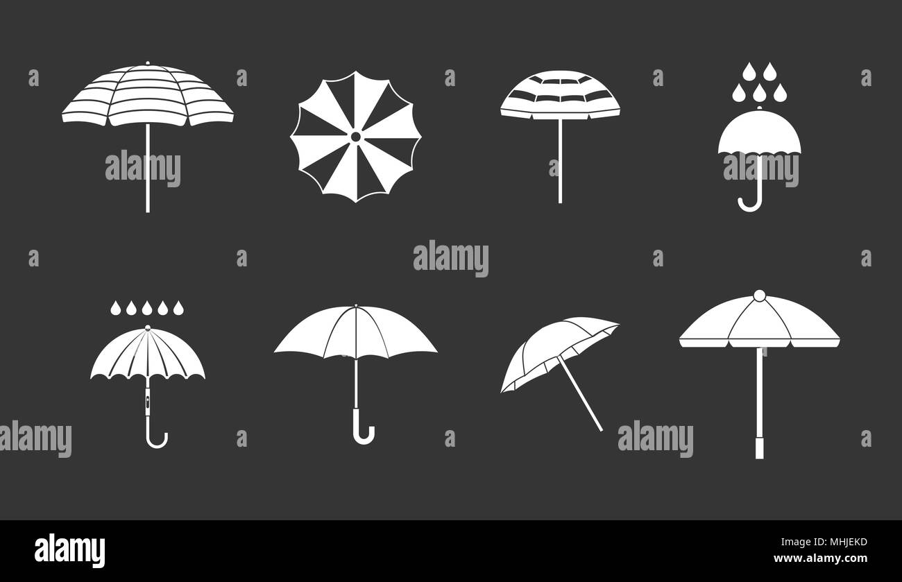 Umbrella icon set grey vector Stock Vector Image & Art - Alamy