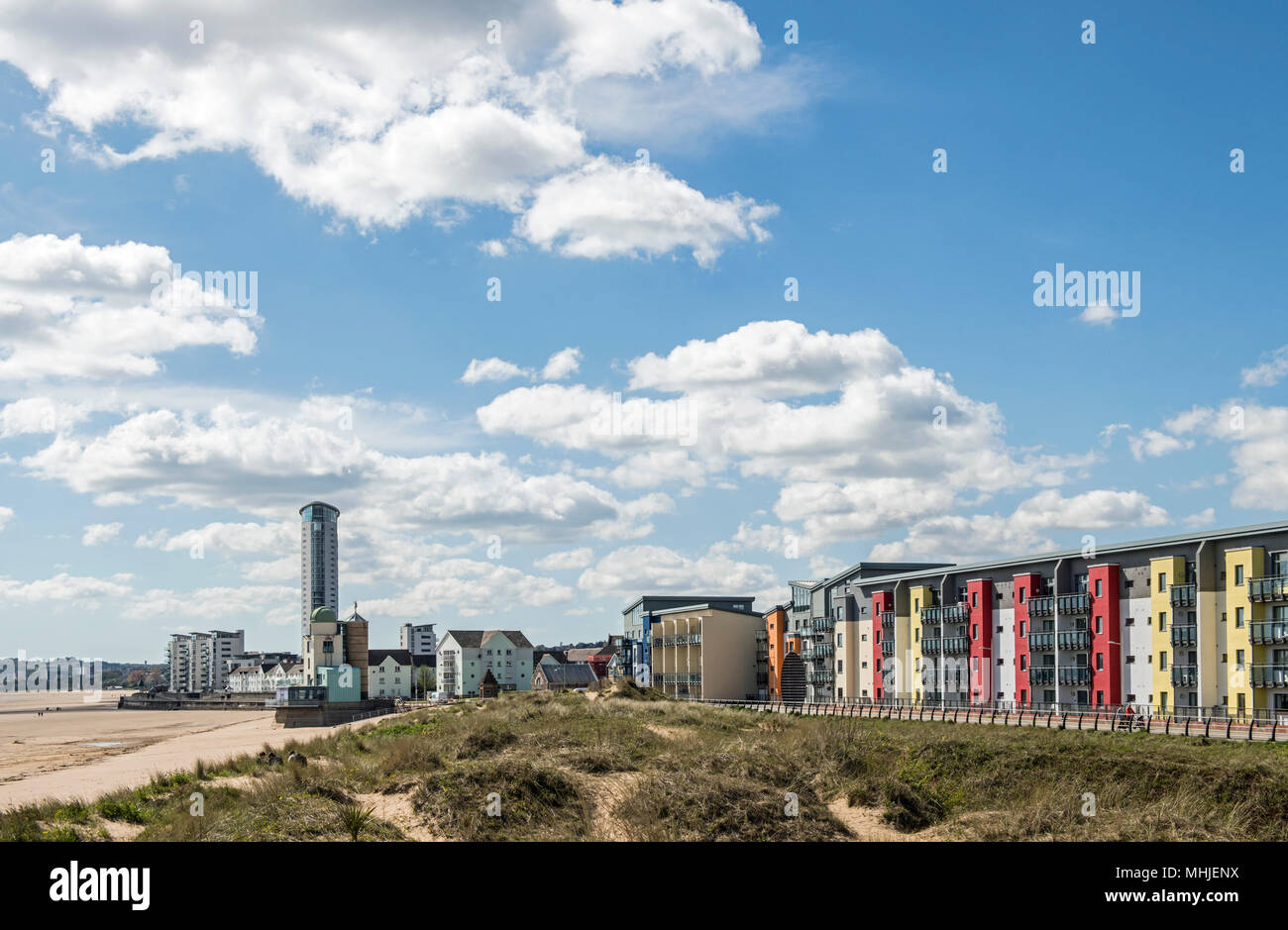 Swansea Seafront at the Swansea Marina Quarter, south Wales Stock Photo