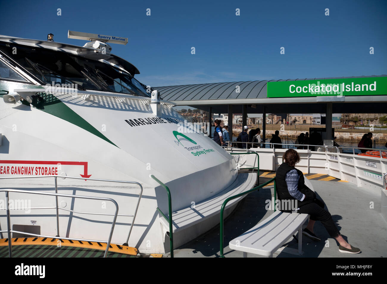 ferry at cockatoo island ferry station parramatta river sydney new south wales australia Stock Photo