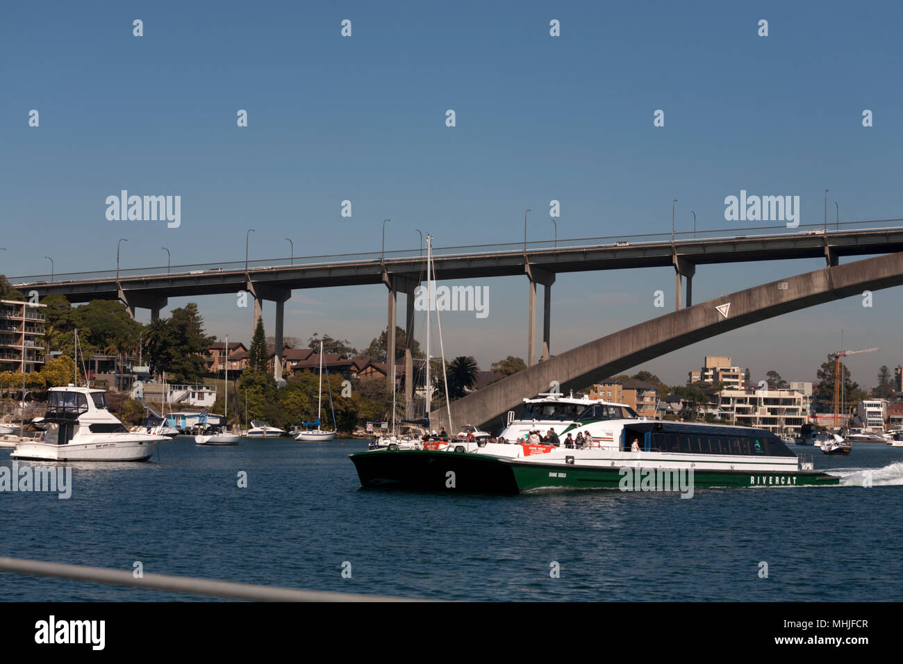 gladesville bridge parramatta river sydney new south wales australia Stock Photo