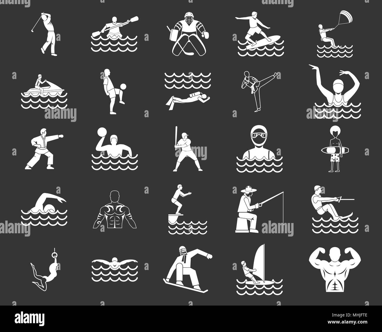 Sportsman icon set grey vector Stock Vector Image & Art - Alamy