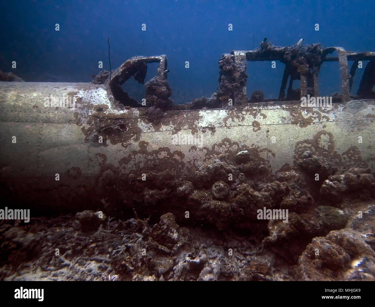 Remains of a World War II Japanese Air Force Nakajima B6N 