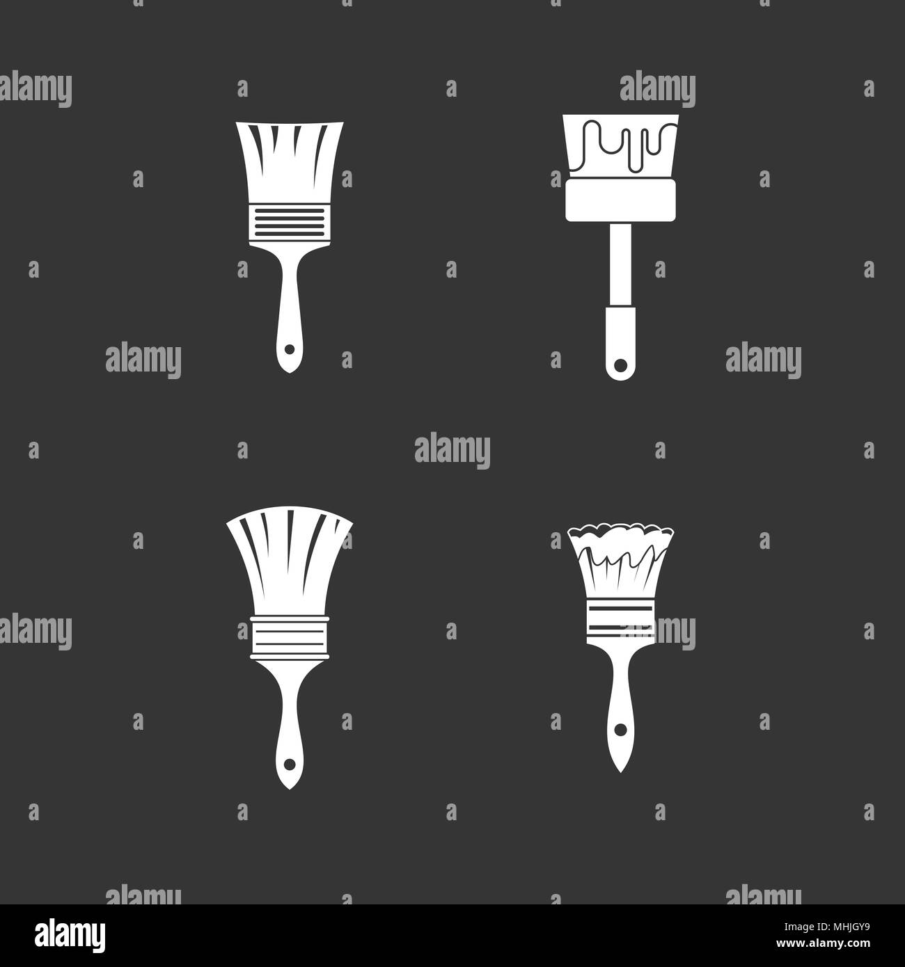 Brush icon set grey vector Stock Vector Image & Art - Alamy