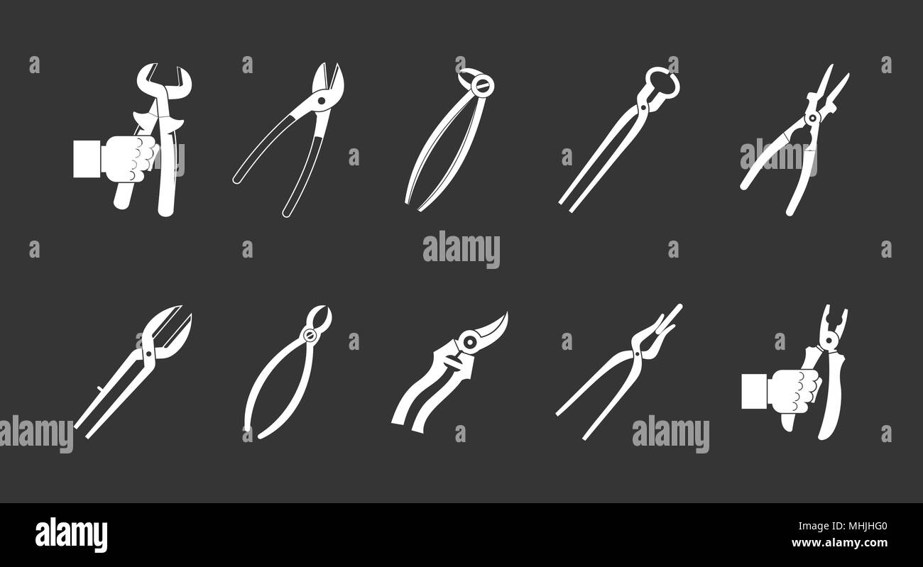 Pliers icon set grey vector Stock Vector Image & Art Alamy