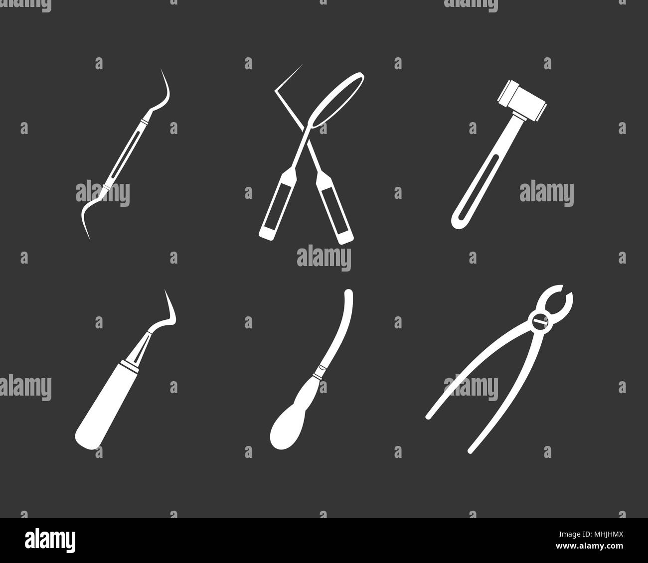 Surgery instrument icon set grey vector Stock Vector Image & Art - Alamy