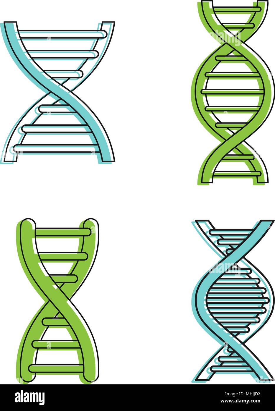 Dna icon set, color outline style Stock Vector Image & Art - Alamy