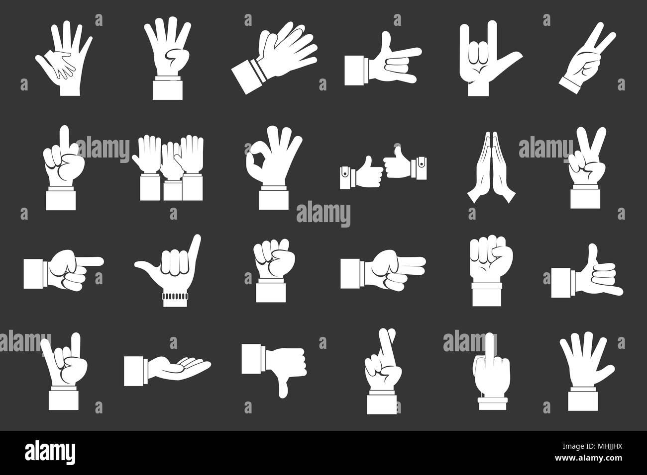 Hand sign icon set grey vector Stock Vector Image & Art - Alamy
