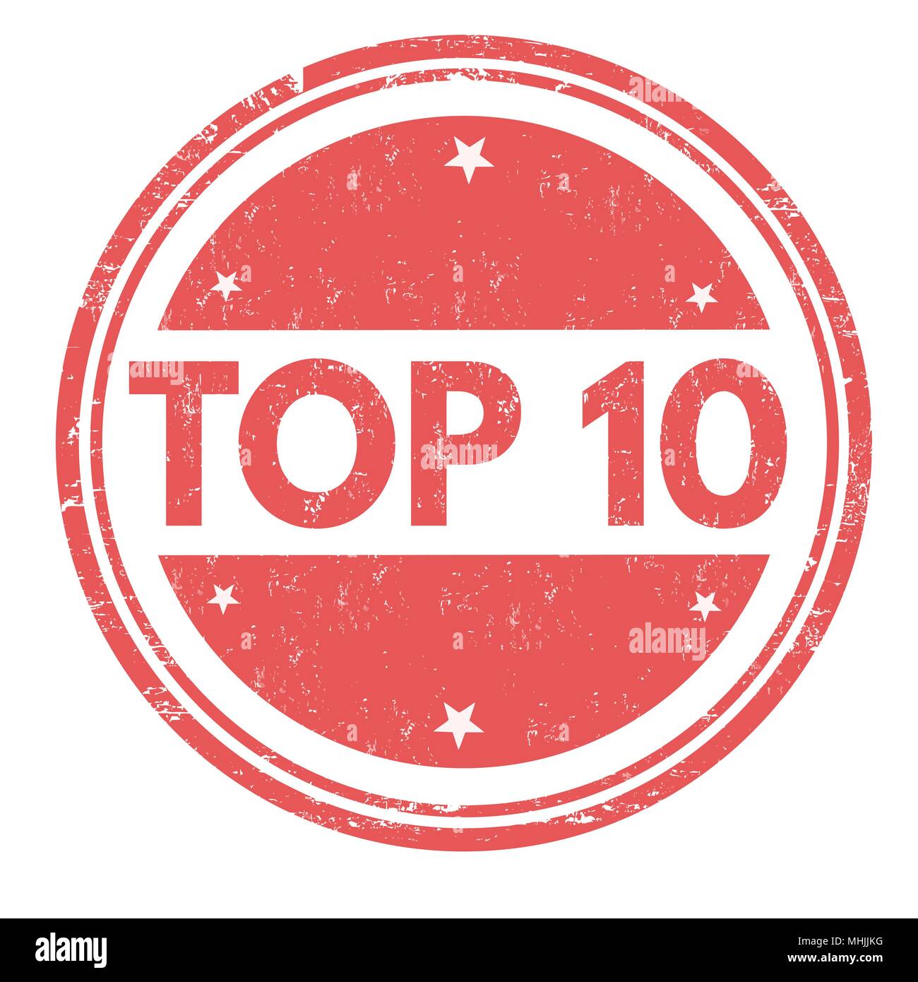 Top 10 grunge rubber stamp on white background, vector illustration ...