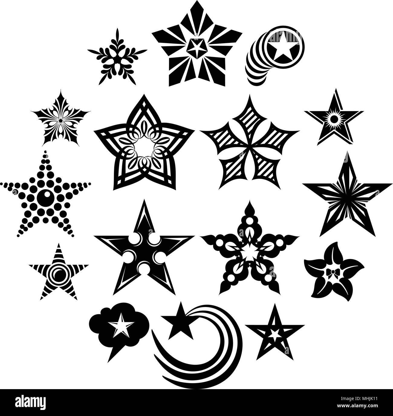Decorative stars icons set, simple style Stock Vector Image & Art Decorative stars icons set, simple style Stock Vector Image & Art