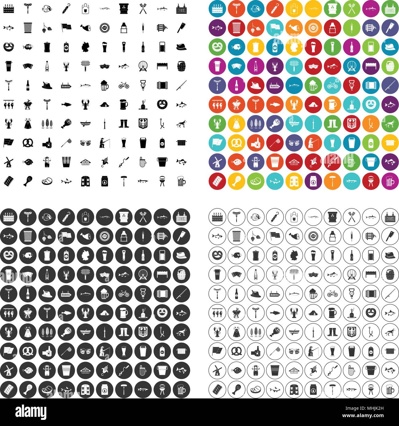 100 beer icons set vector variant Stock Vector Image & Art - Alamy