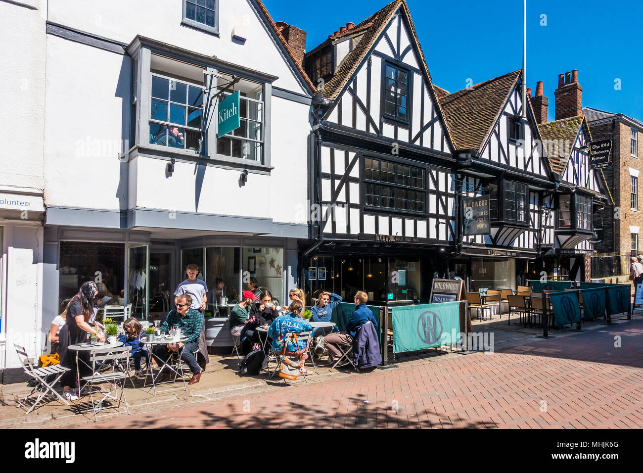 Restaurant,Kitch,Wildwood,Old Weavers House,Restaurants,Eateries,High Street,Canterbury,Kent,England,UK Stock Photo