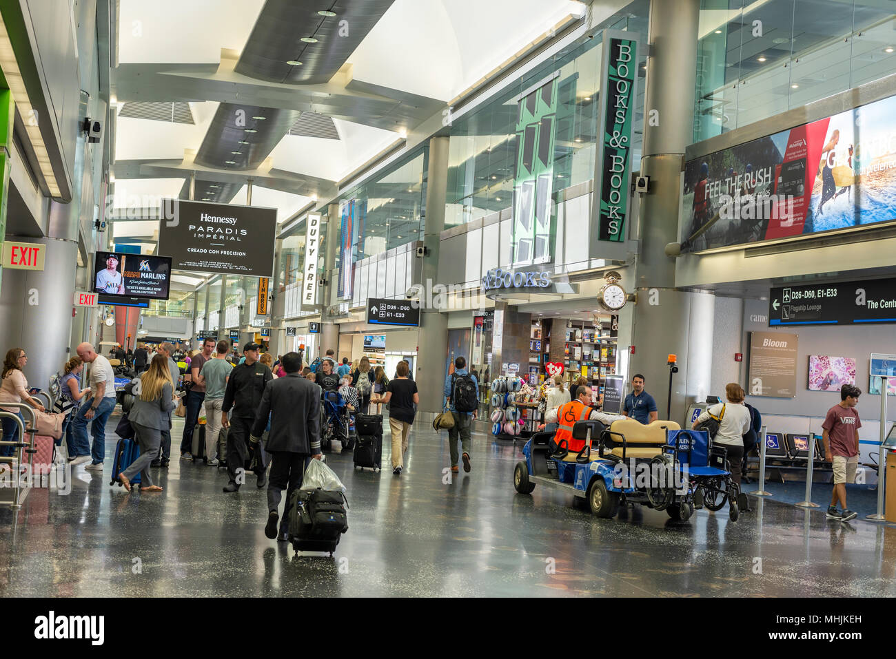 Passengers in Concourse D of Miami International Airport, Miami