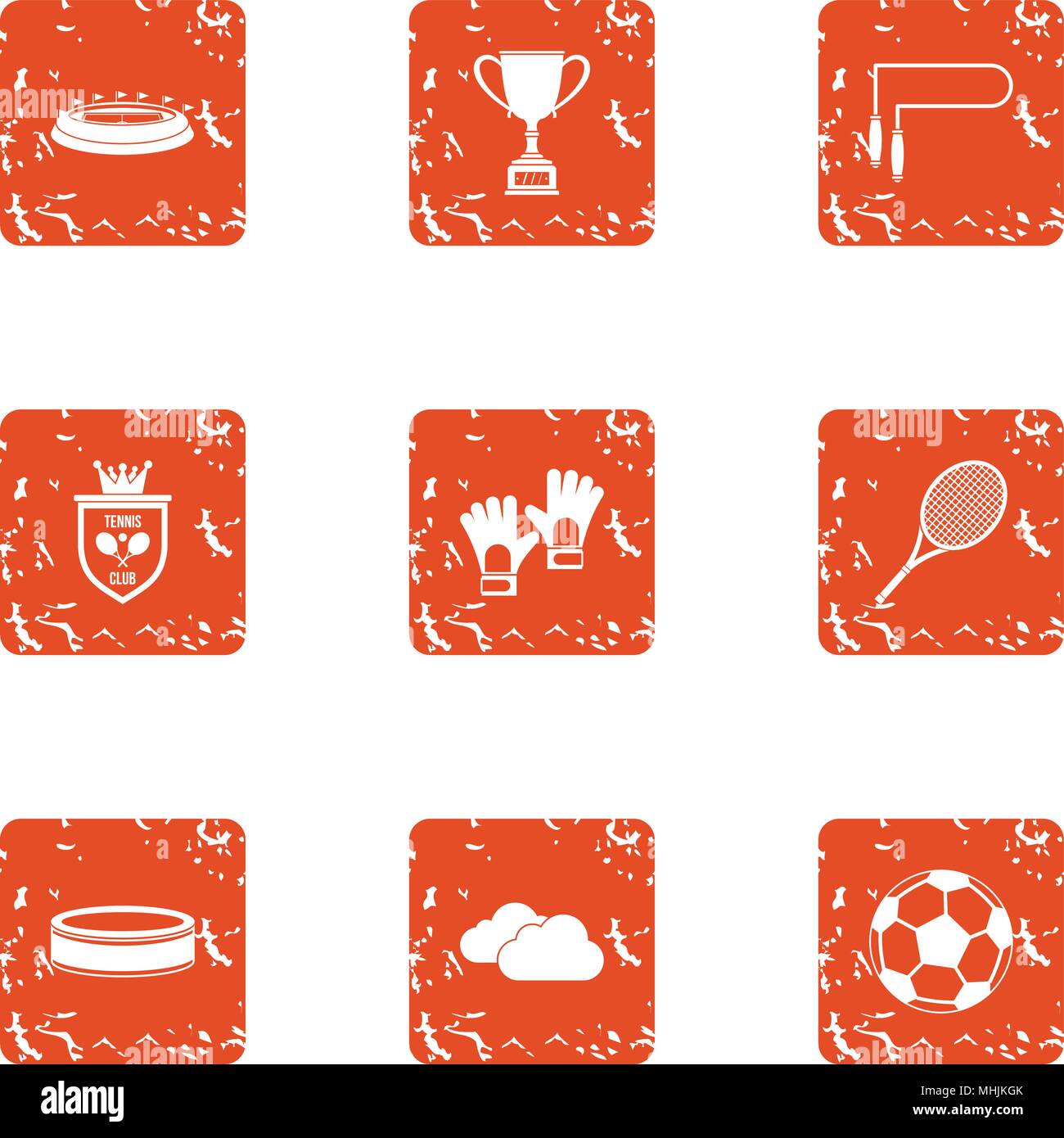 Cavort icons set, grunge style Stock Vector
