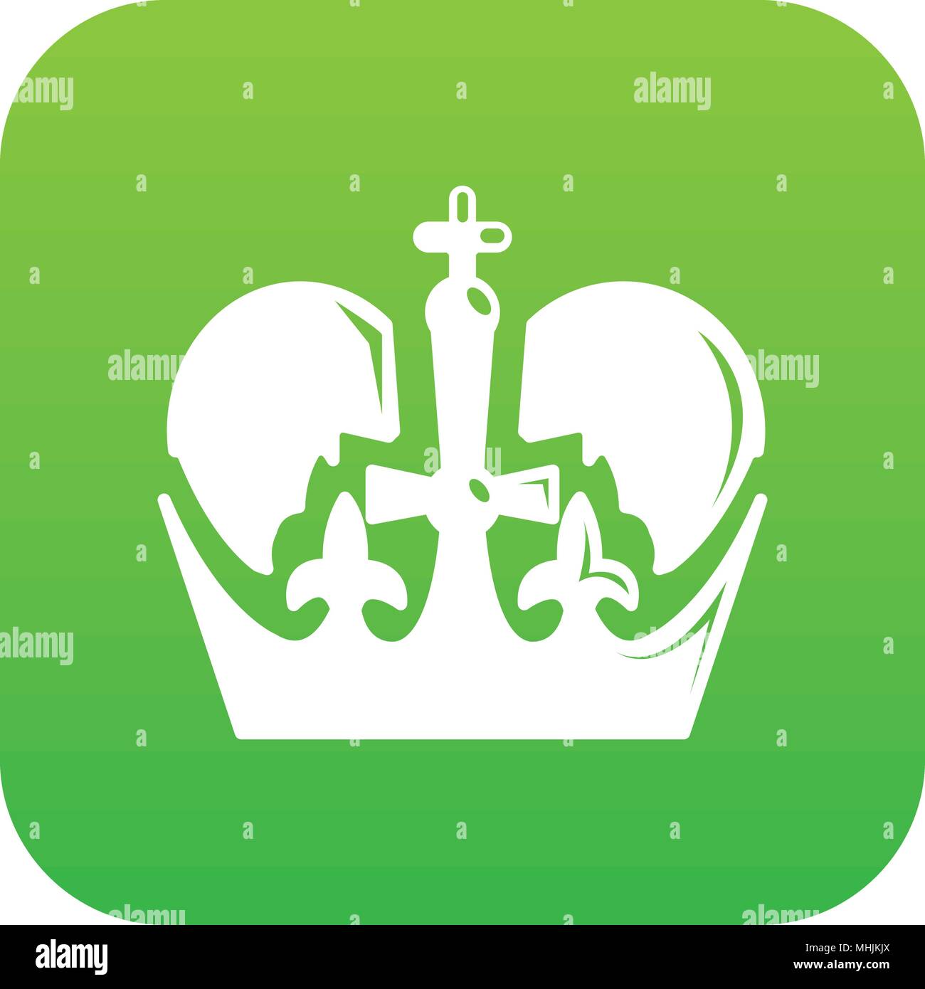 Monarch crown icon green vector Stock Vector Image & Art - Alamy