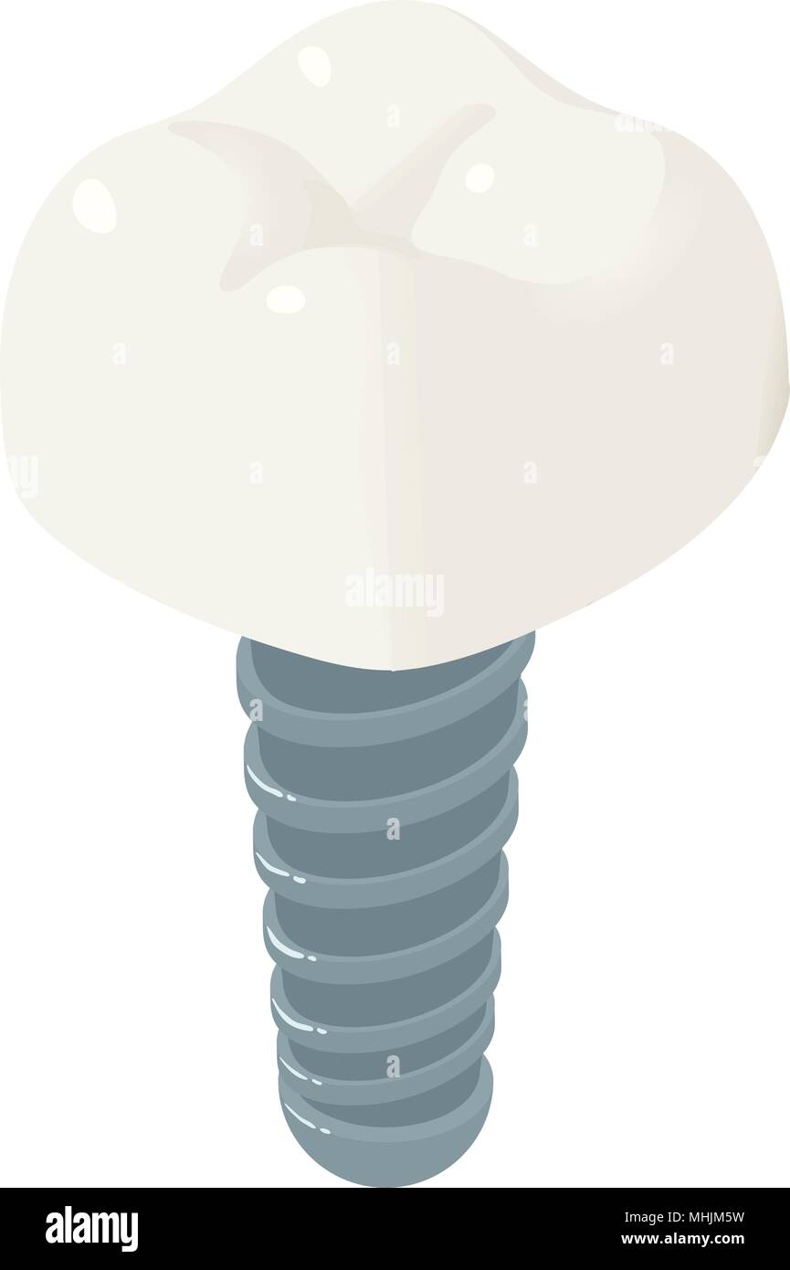 Tooth implant icon, isometric style Stock Vector