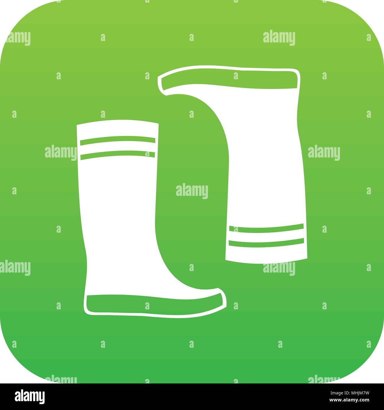 Rubber boots icon digital green Stock Vector