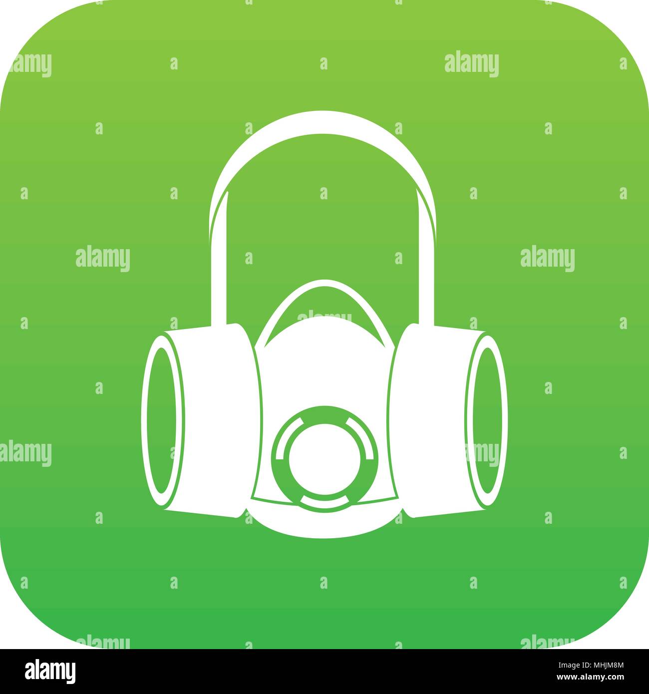 Respirator icon digital green Stock Vector