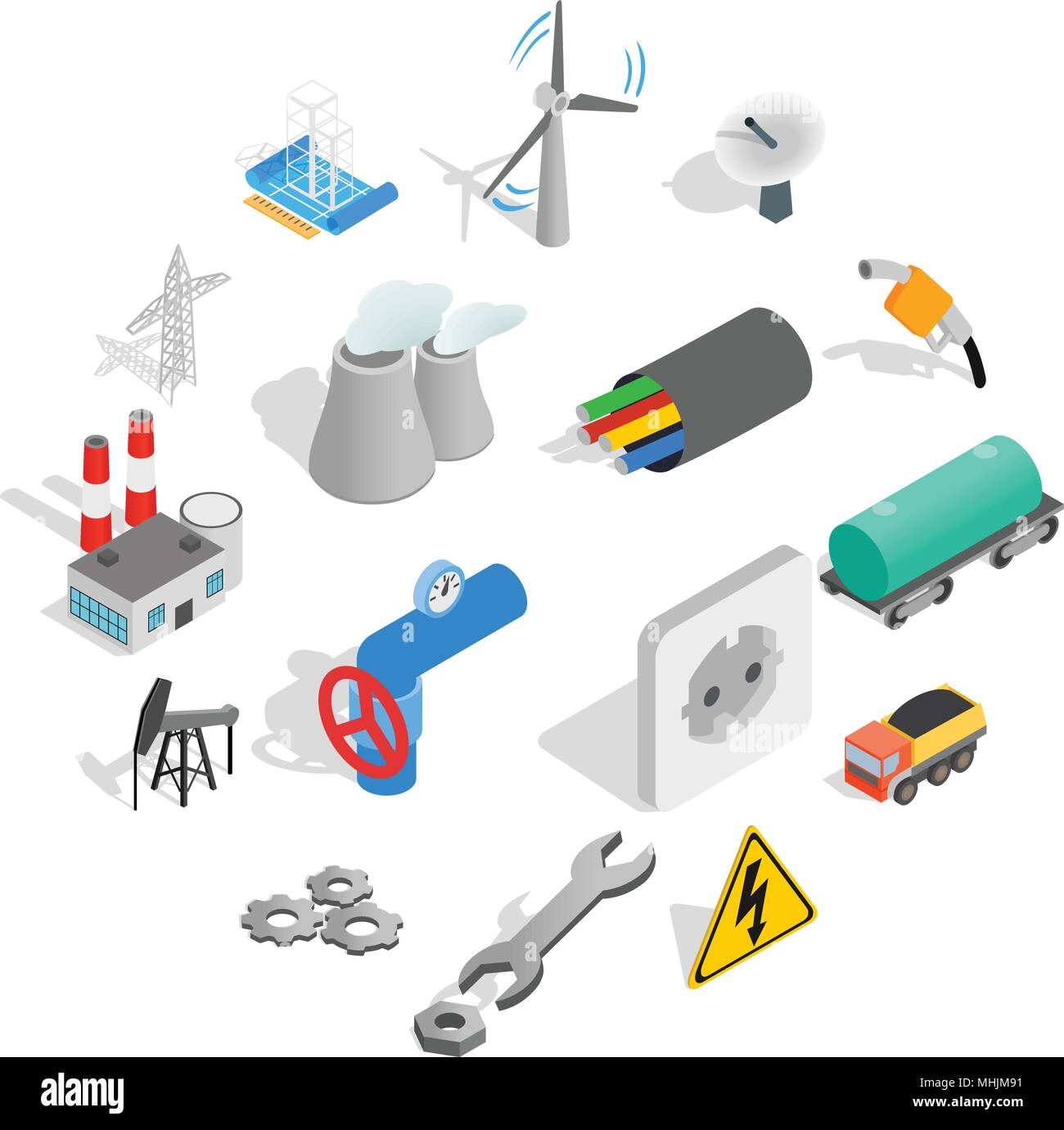 Industrial icons set, isometric 3d style Stock Vector Image & Art - Alamy