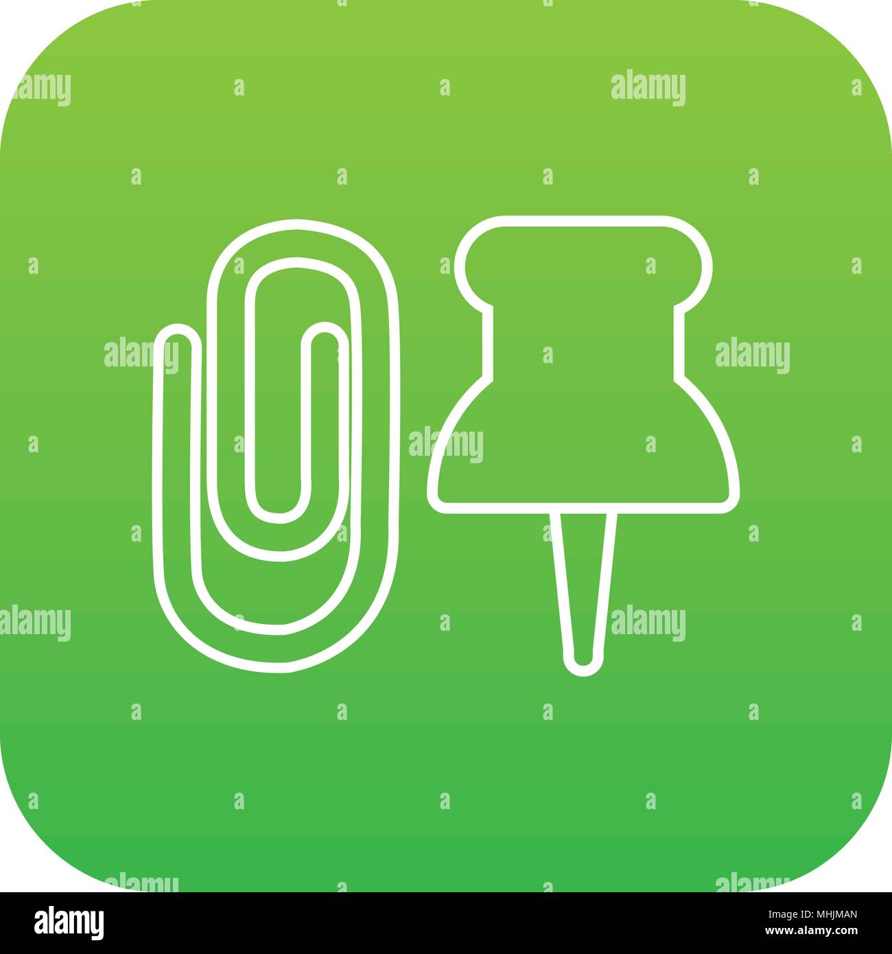 Paper clip icon green vector Stock Vector Image & Art - Alamy
