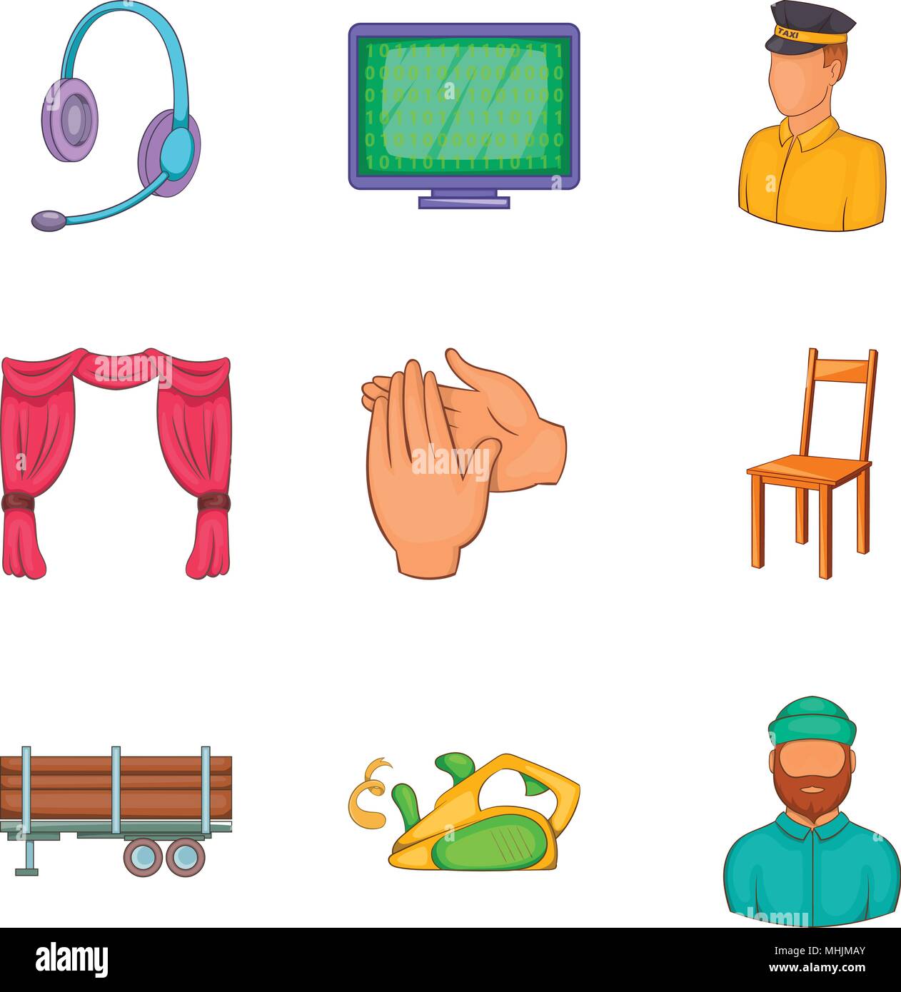 Engineering job icons set, cartoon style Stock Vector Image & Art - Alamy