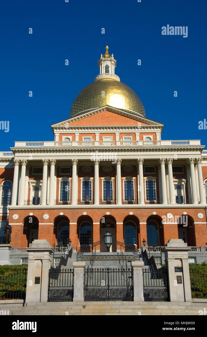 Massachusetts State House, Boston Common, Boston, Massachusetts Stock Photo