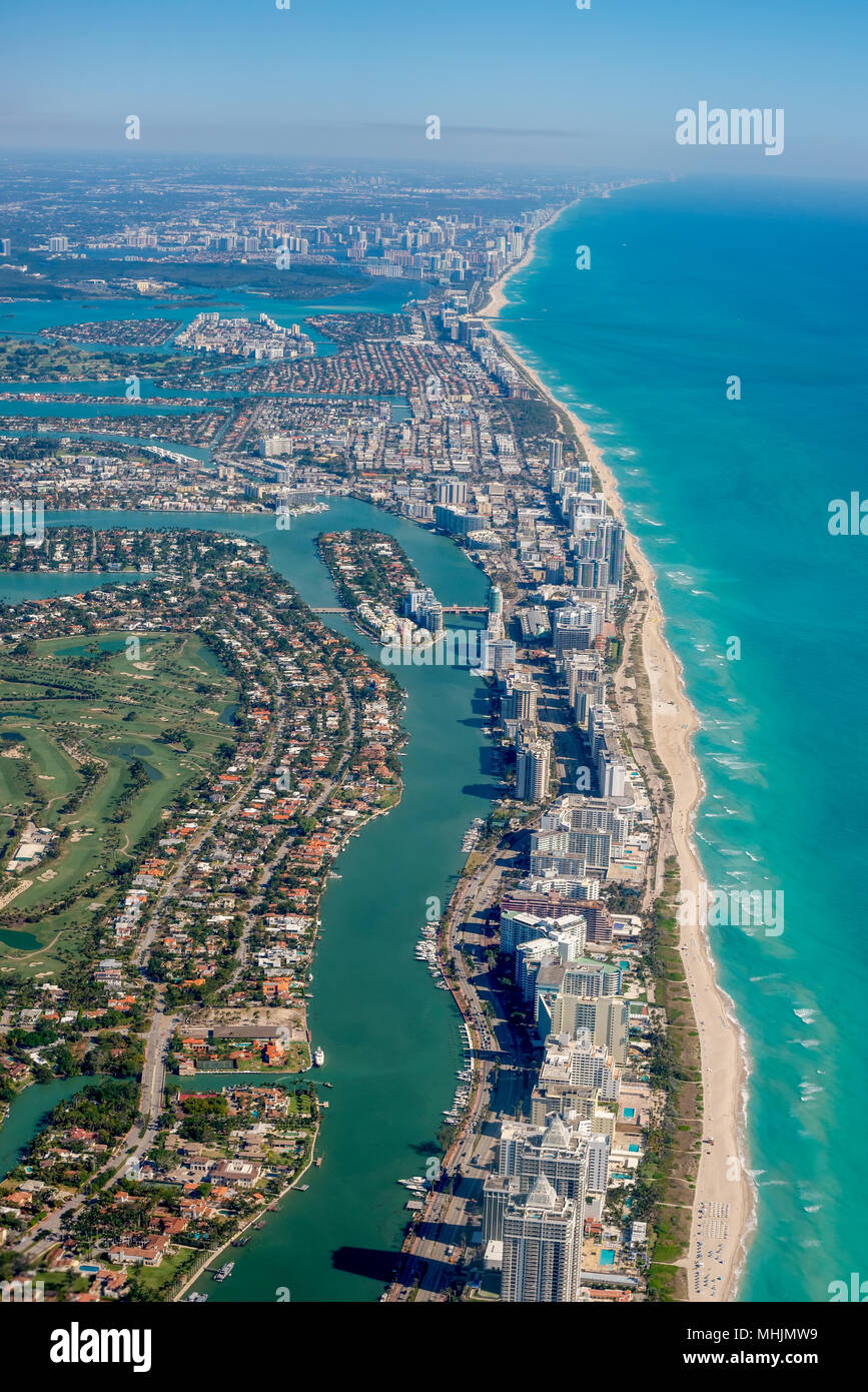 Aerial view of a Miami, Florida. Stock Photo