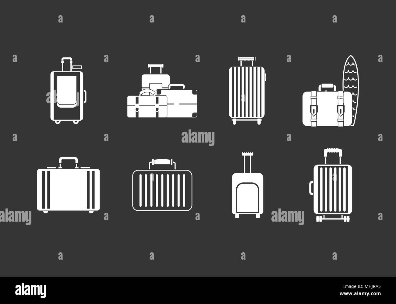 Travel bag icon set grey vector Stock Vector Image & Art - Alamy