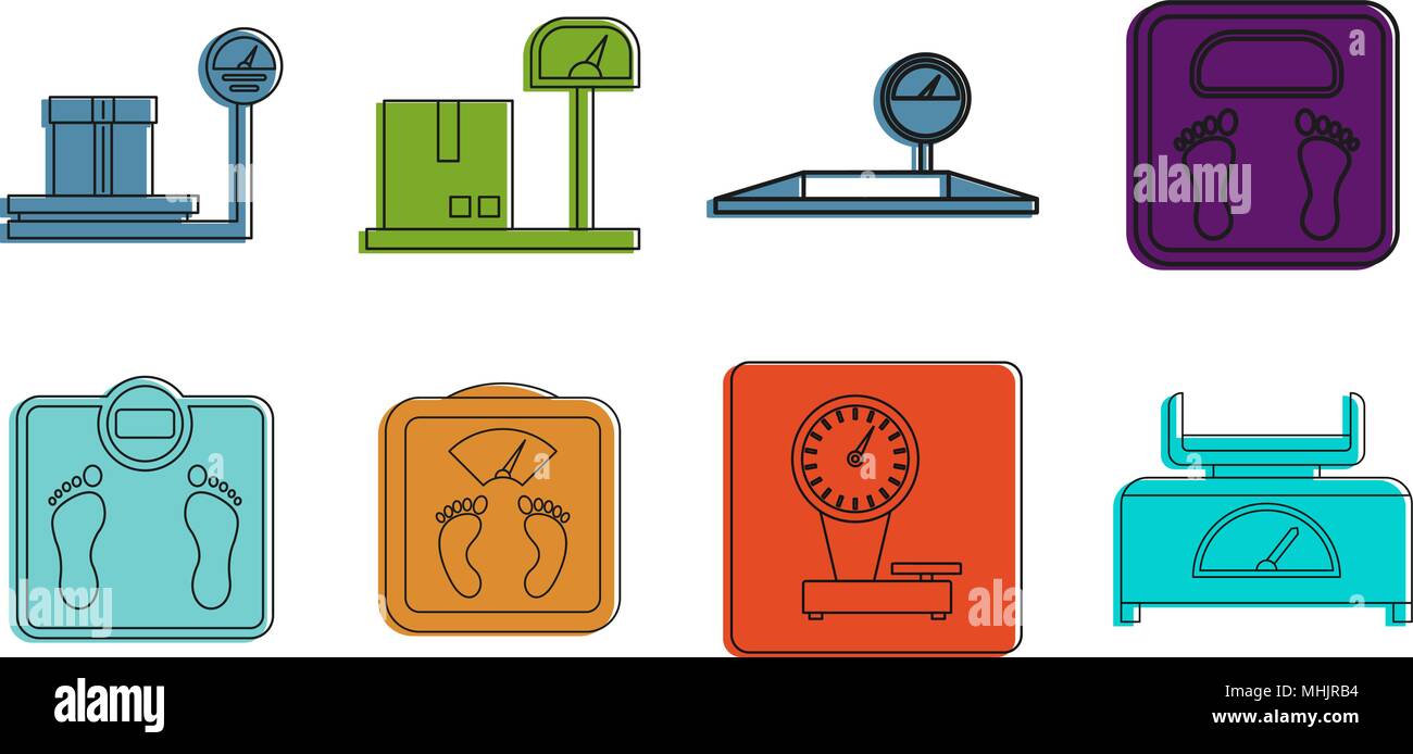 Scales icon set, color outline style Stock Vector Image & Art - Alamy