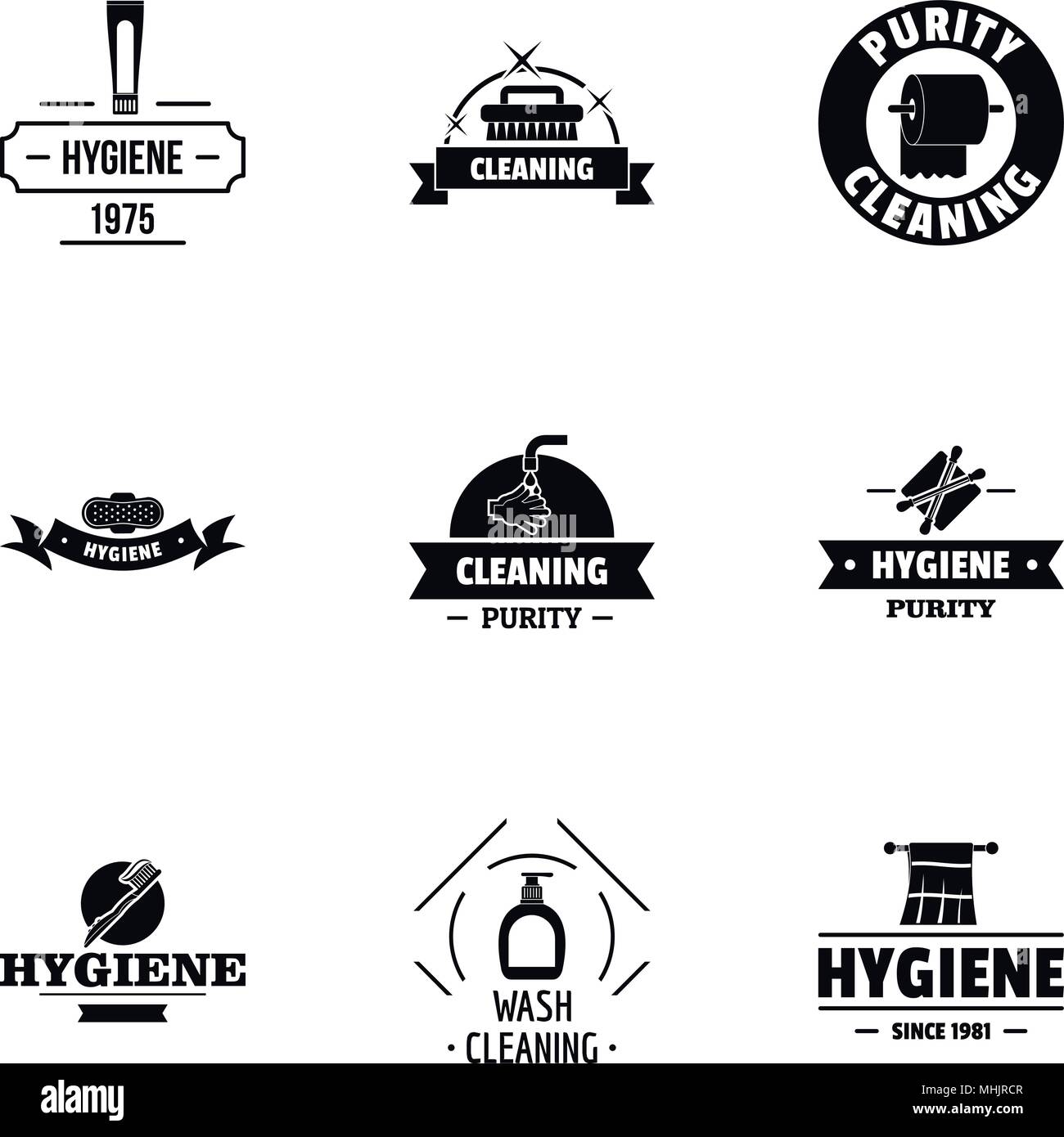 Hygiene logo set, simple style Stock Vector Image & Art Alamy