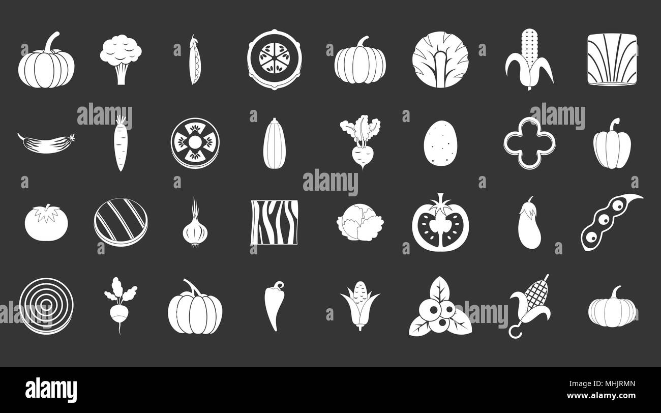 Vegetables icon set grey vector Stock Vector Image & Art - Alamy