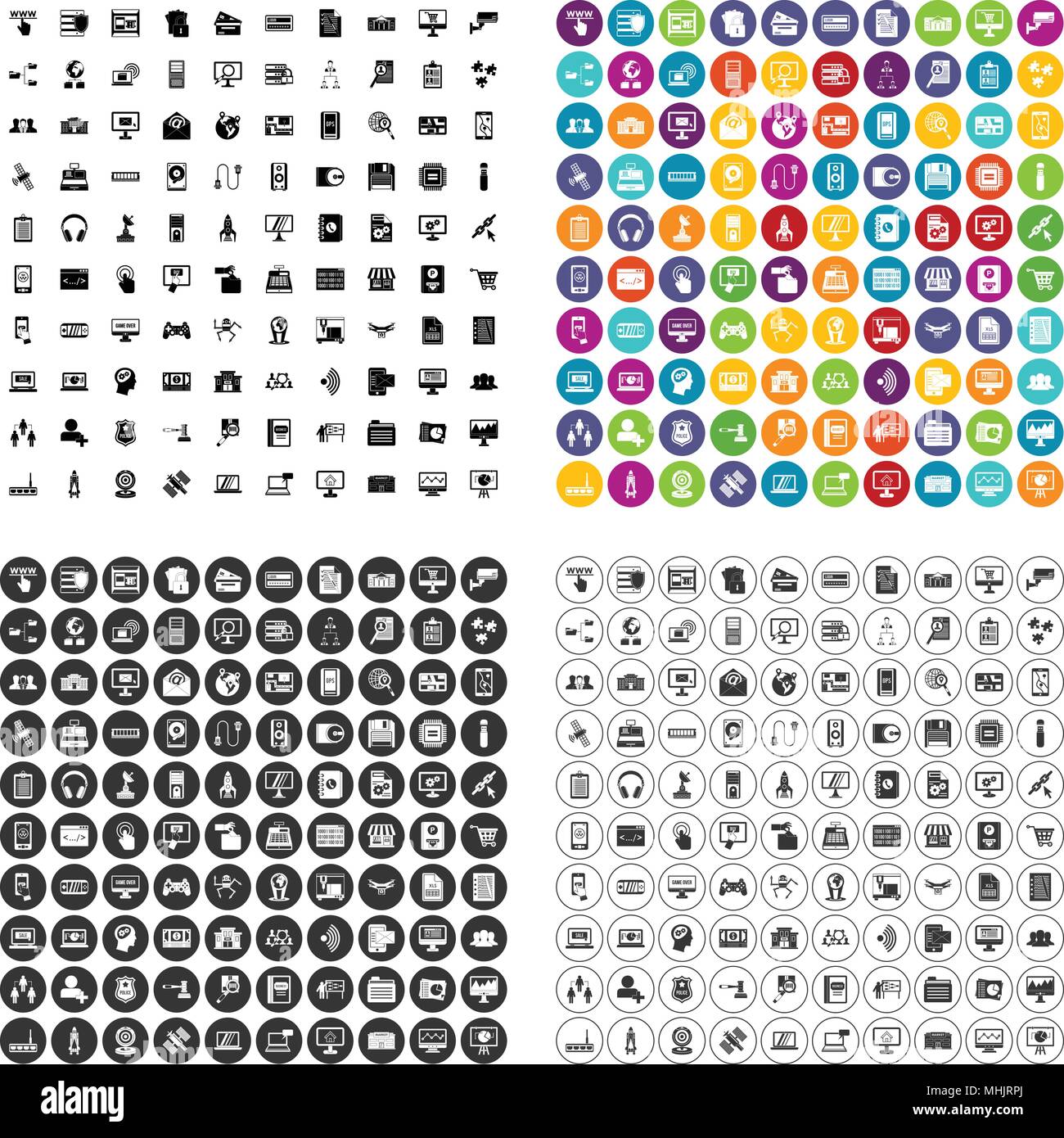 100 database icons set vector variant Stock Vector Image & Art - Alamy