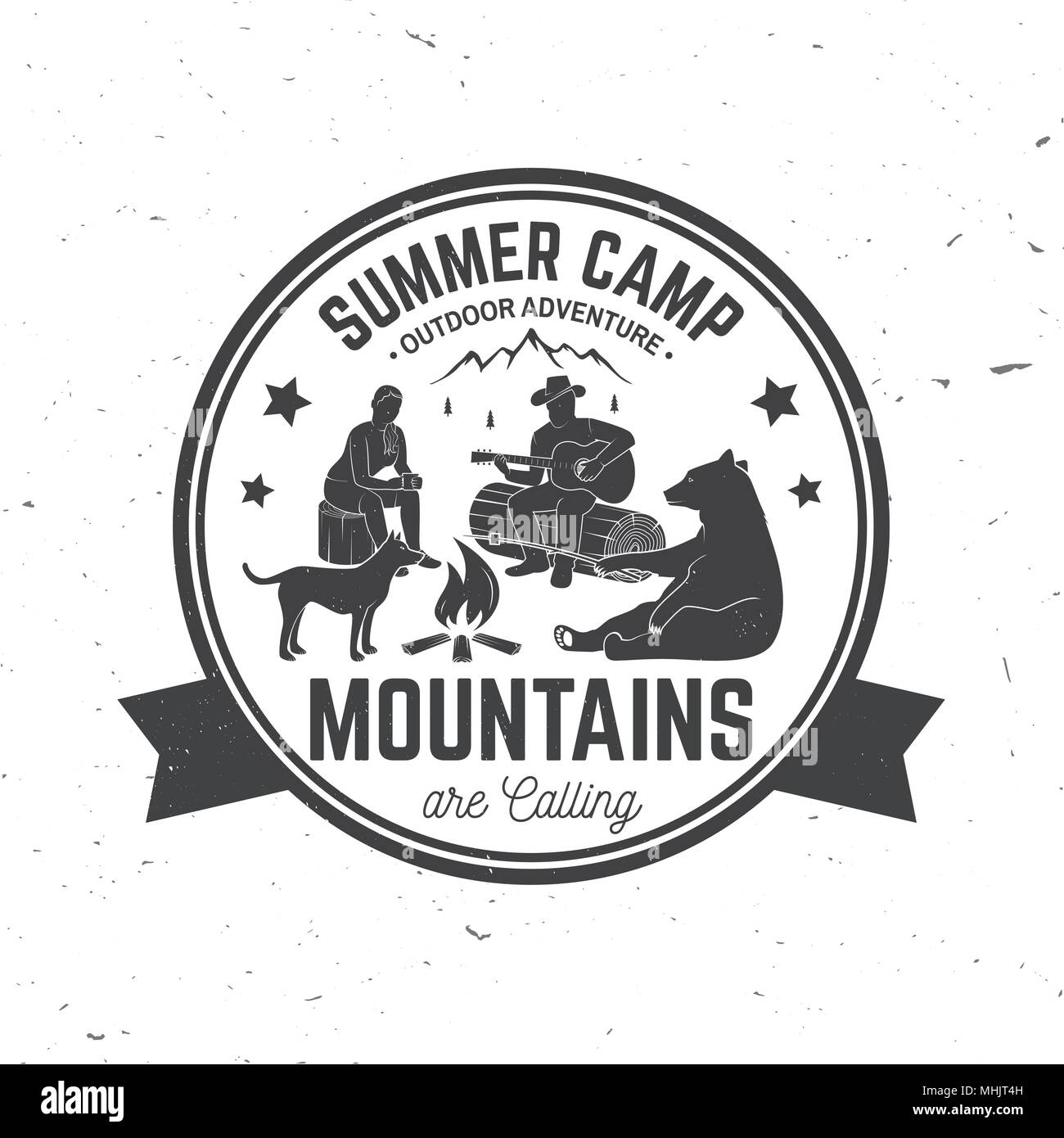Summer camp. Vector illustration. Stock Vector
