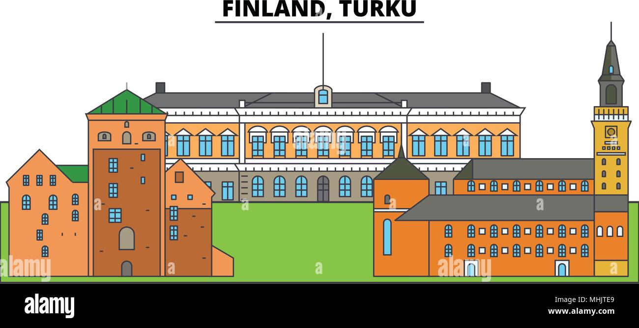 Finland, Turku. City skyline, architecture, buildings, streets ...