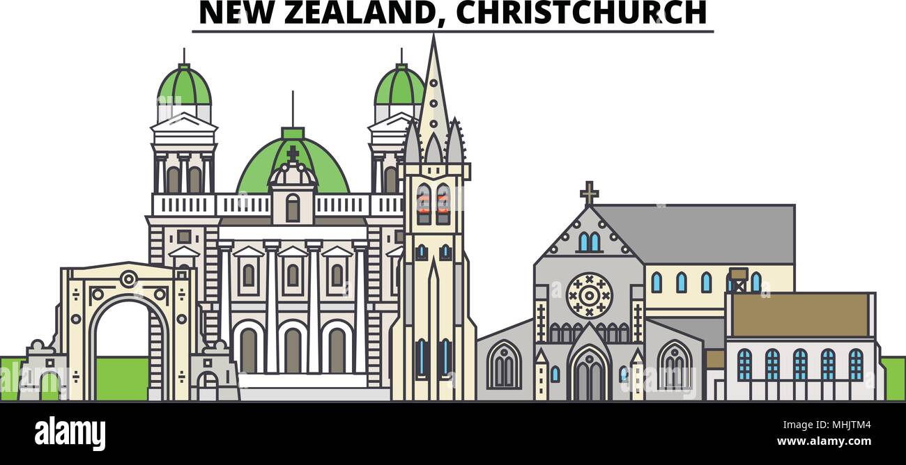New Zealand, Christchurch. City skyline, architecture, buildings