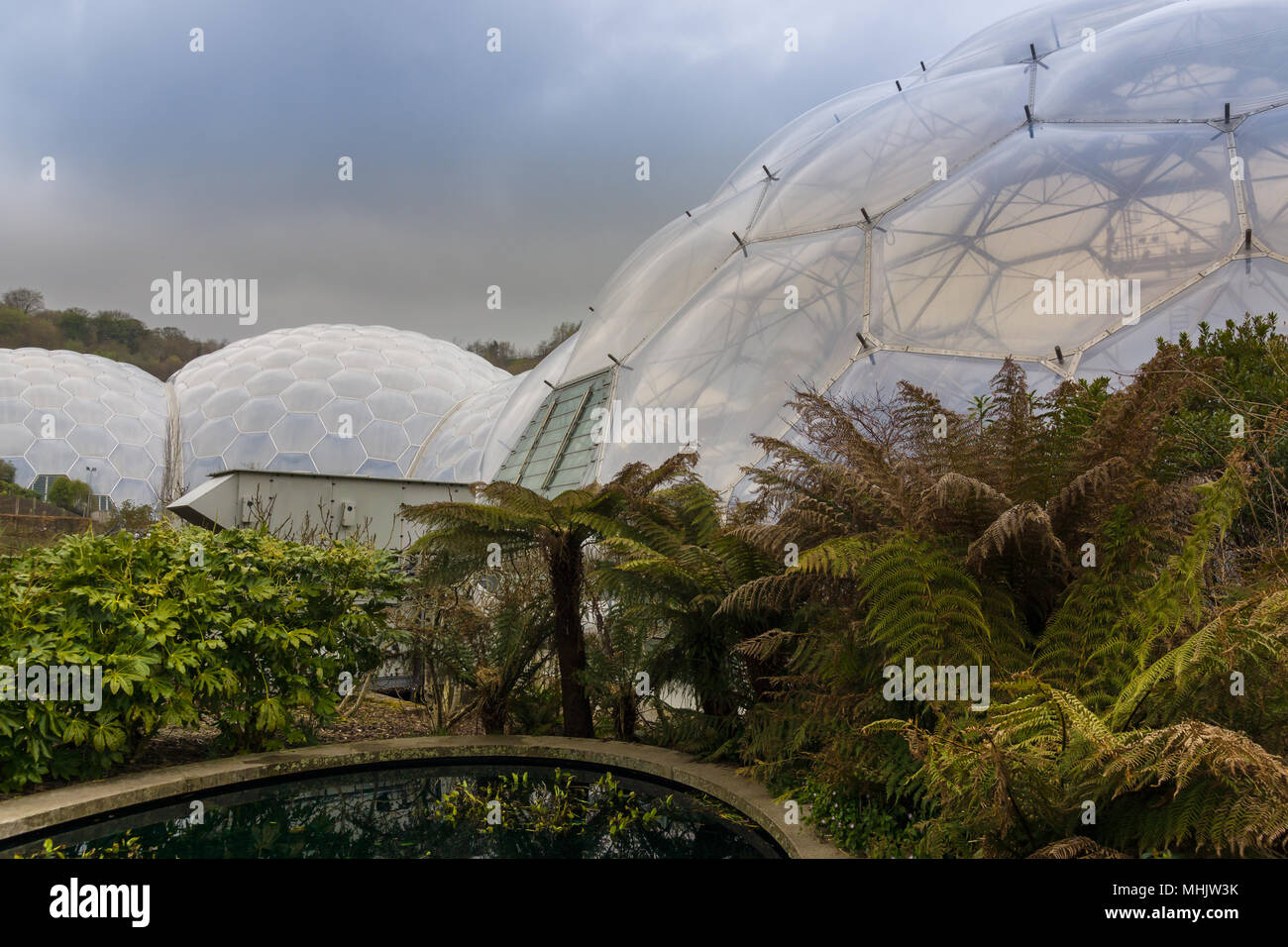 The Eden Project greenhouse biomes a popular visitor attraction with ...