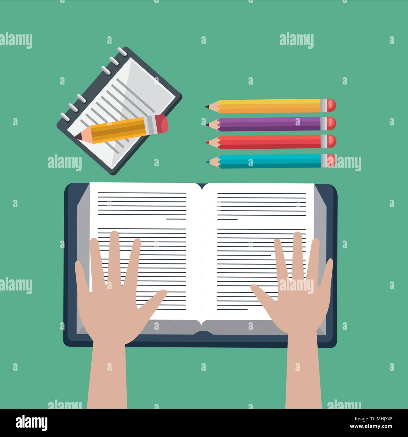 education easy learning set icons Stock Vector