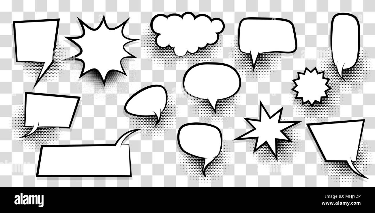 Big set empty speech bubble comic text Stock Vector Image & Art - Alamy