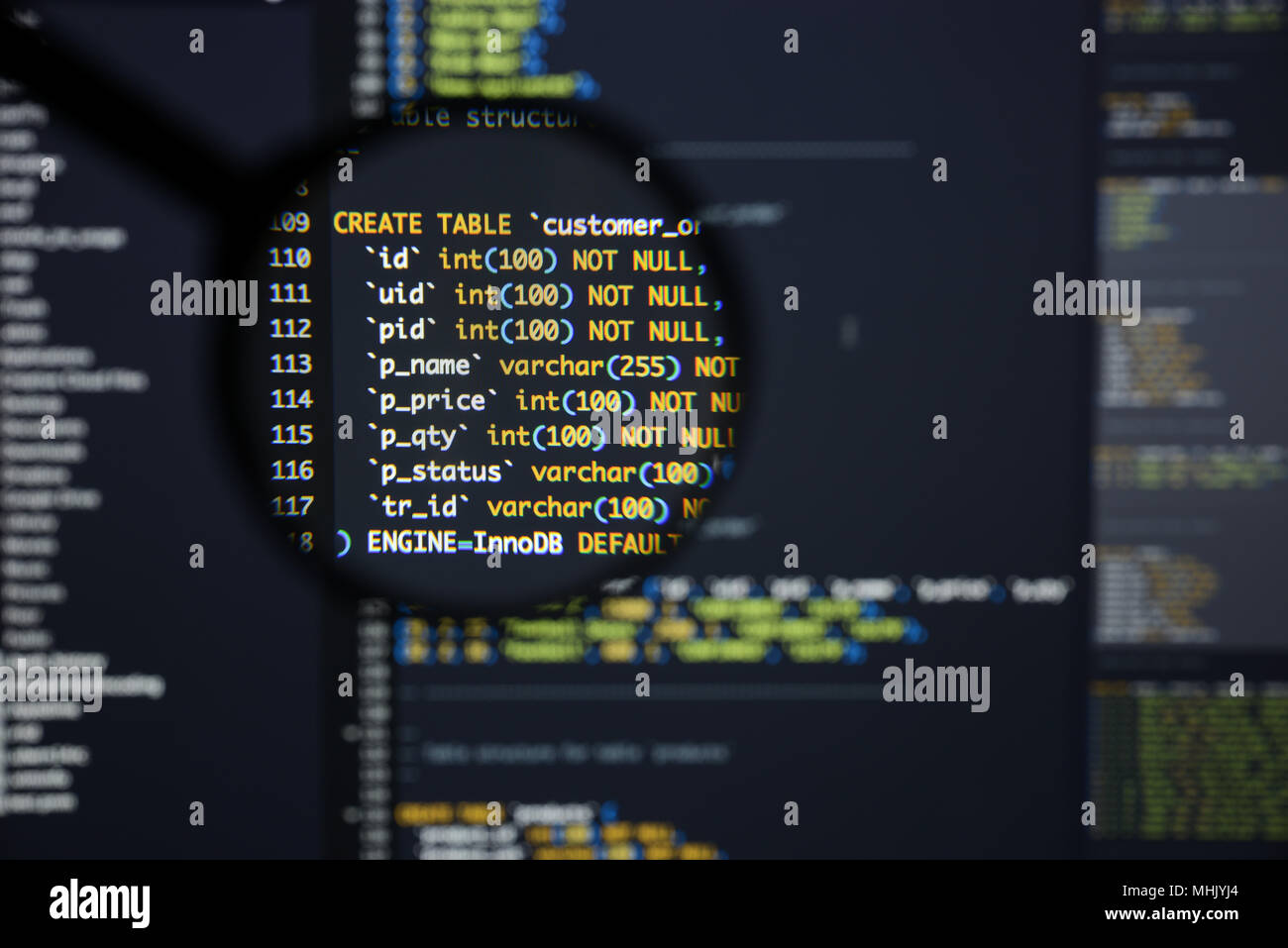 Real Php code developing screen. Programing workflow abstract algorithm ...