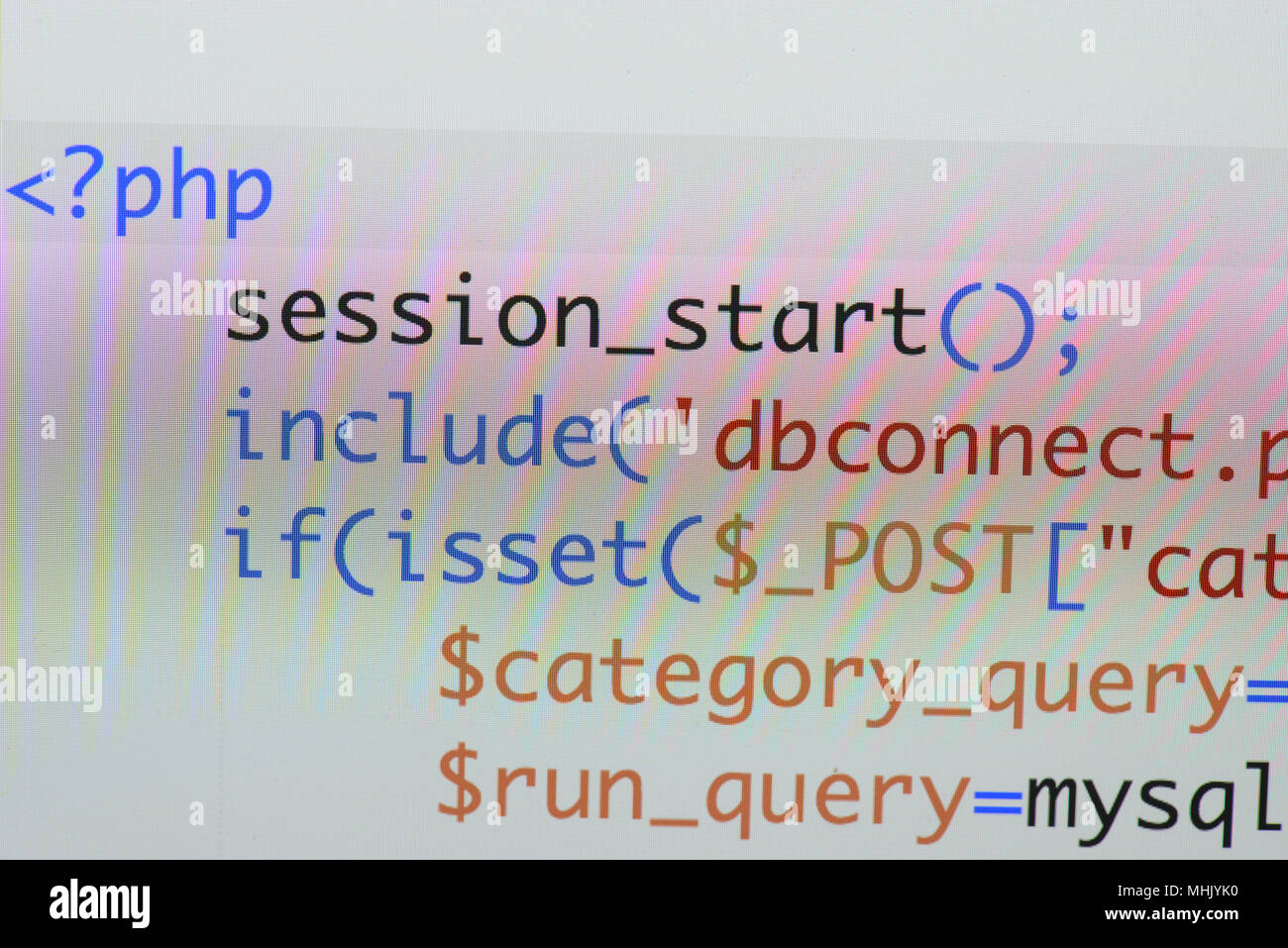 Real Php code developing screen. Programing workflow abstract algorithm ...