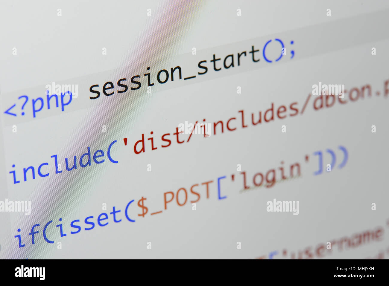 Real Php code developing screen. Programing workflow abstract algorithm ...