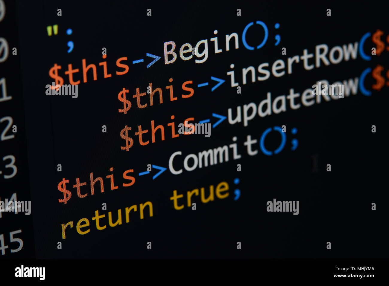 Real Php code developing screen. Programing workflow abstract algorithm ...
