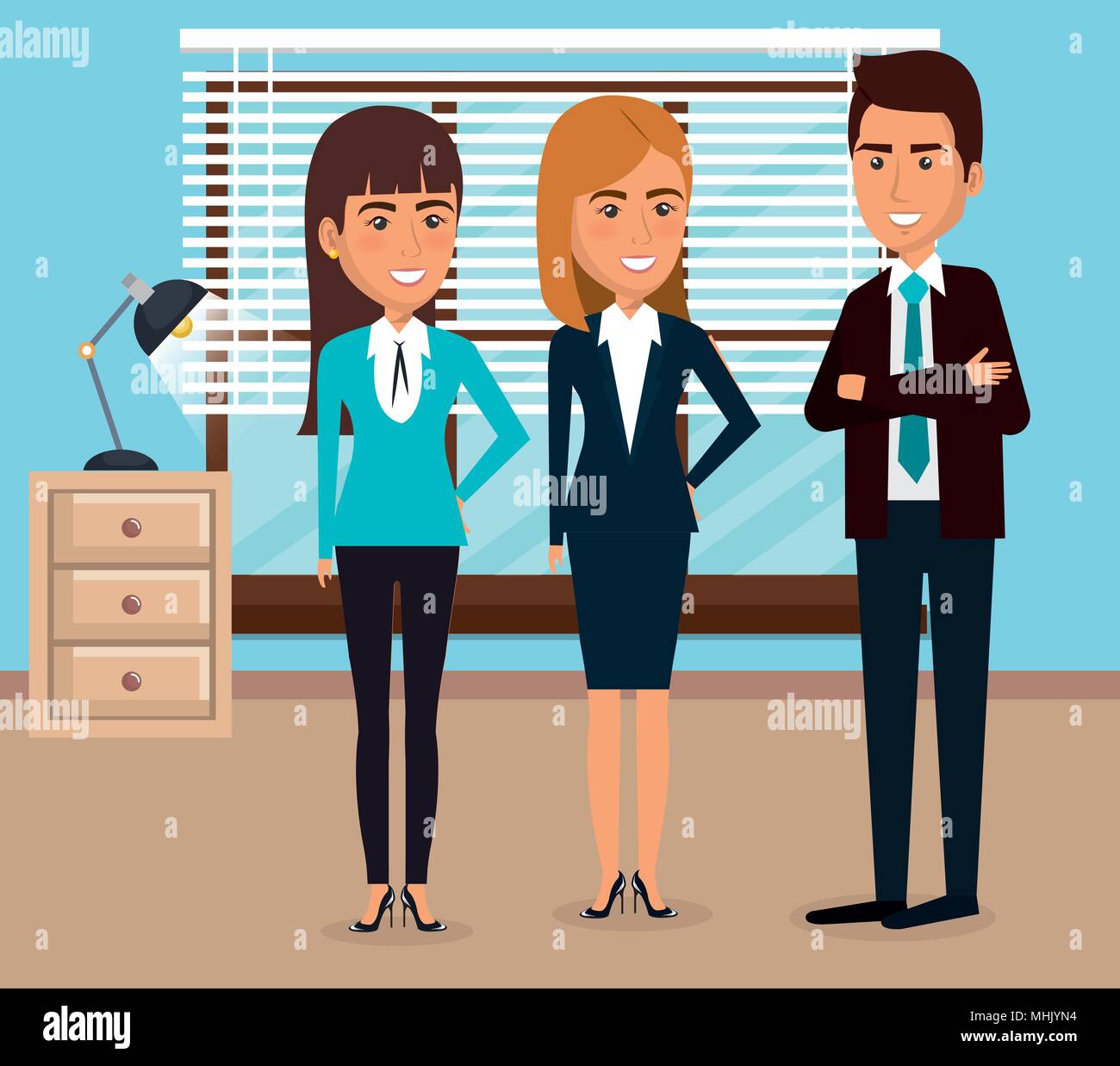 elegant business people in the office scene Stock Vector Image & Art ...